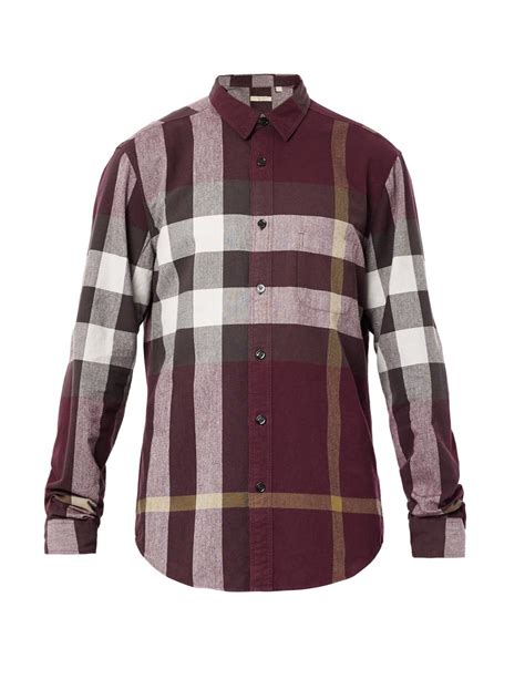 burberry brit purple check shirt|burberry shirts for men uk.